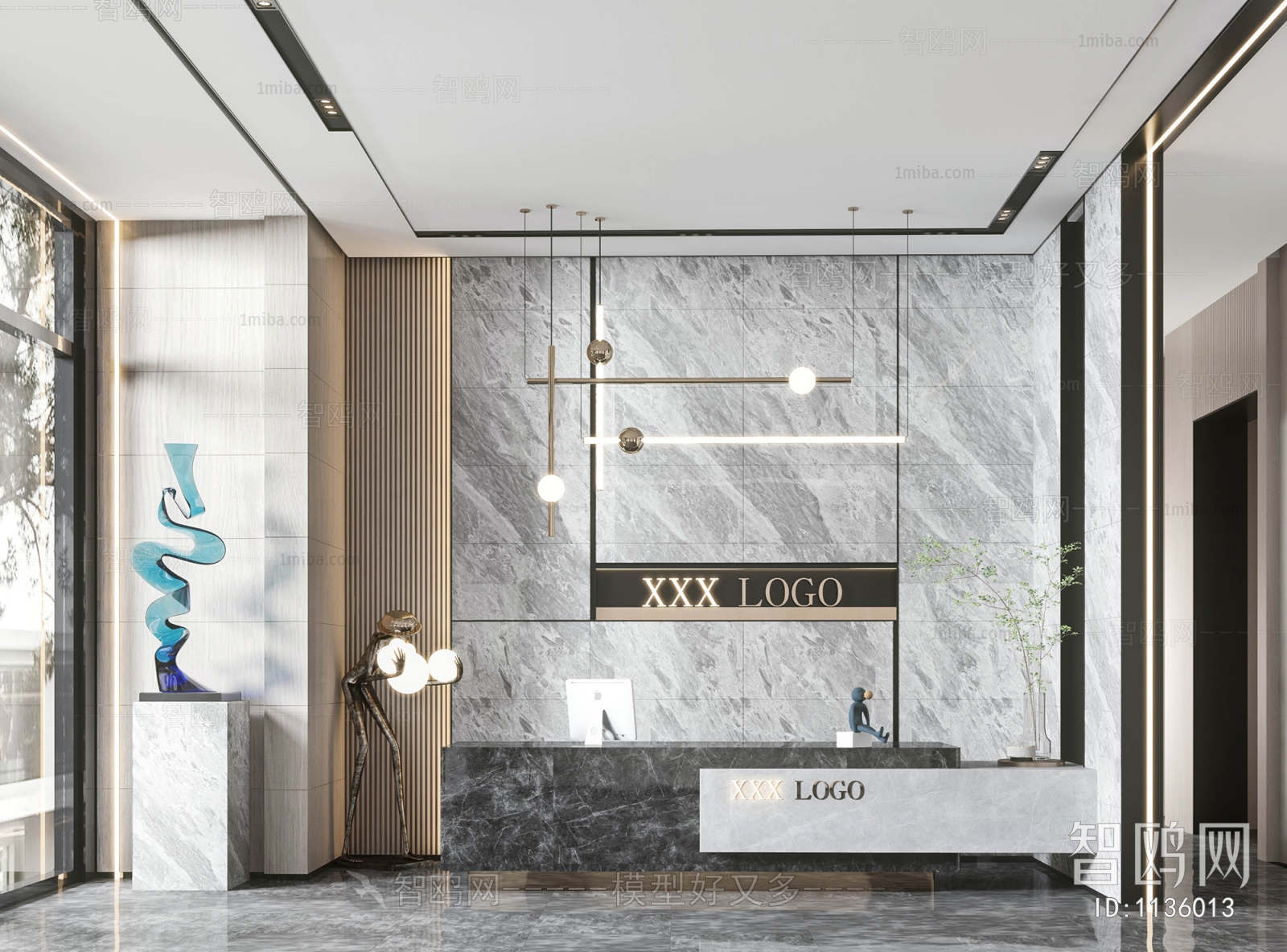 Modern Office Reception Desk