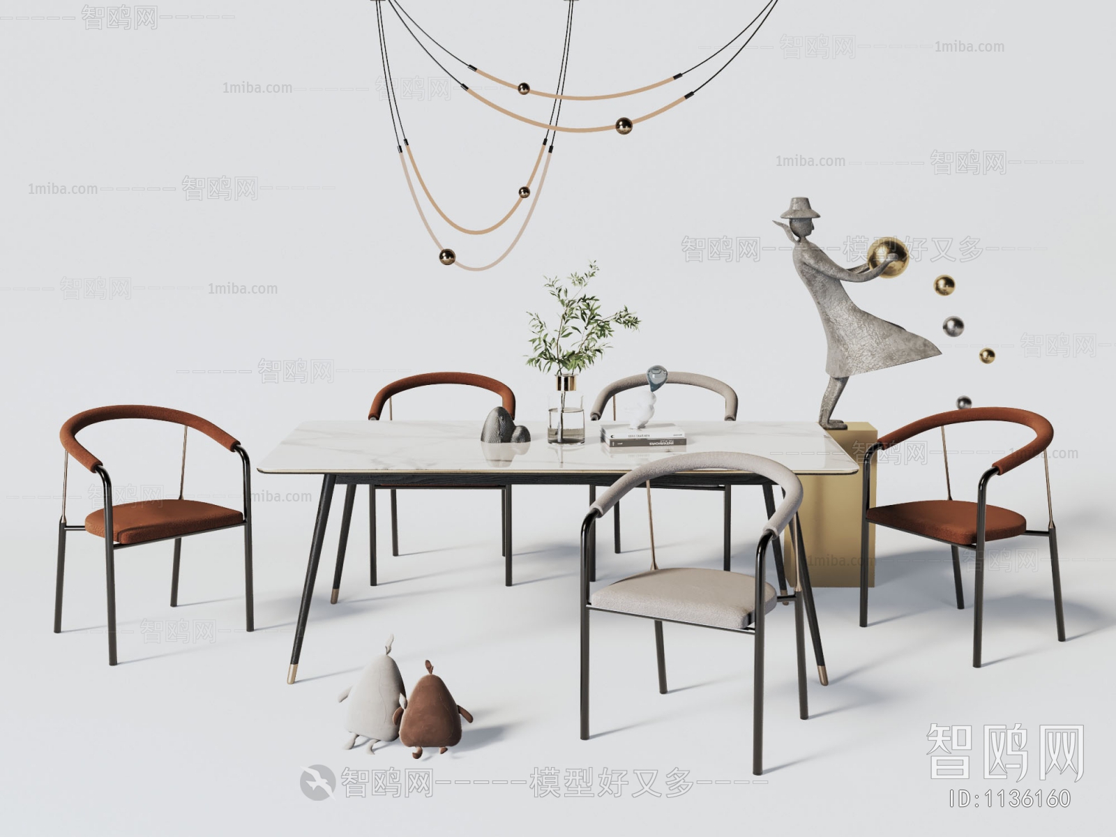 Wabi-sabi Style Dining Table And Chairs