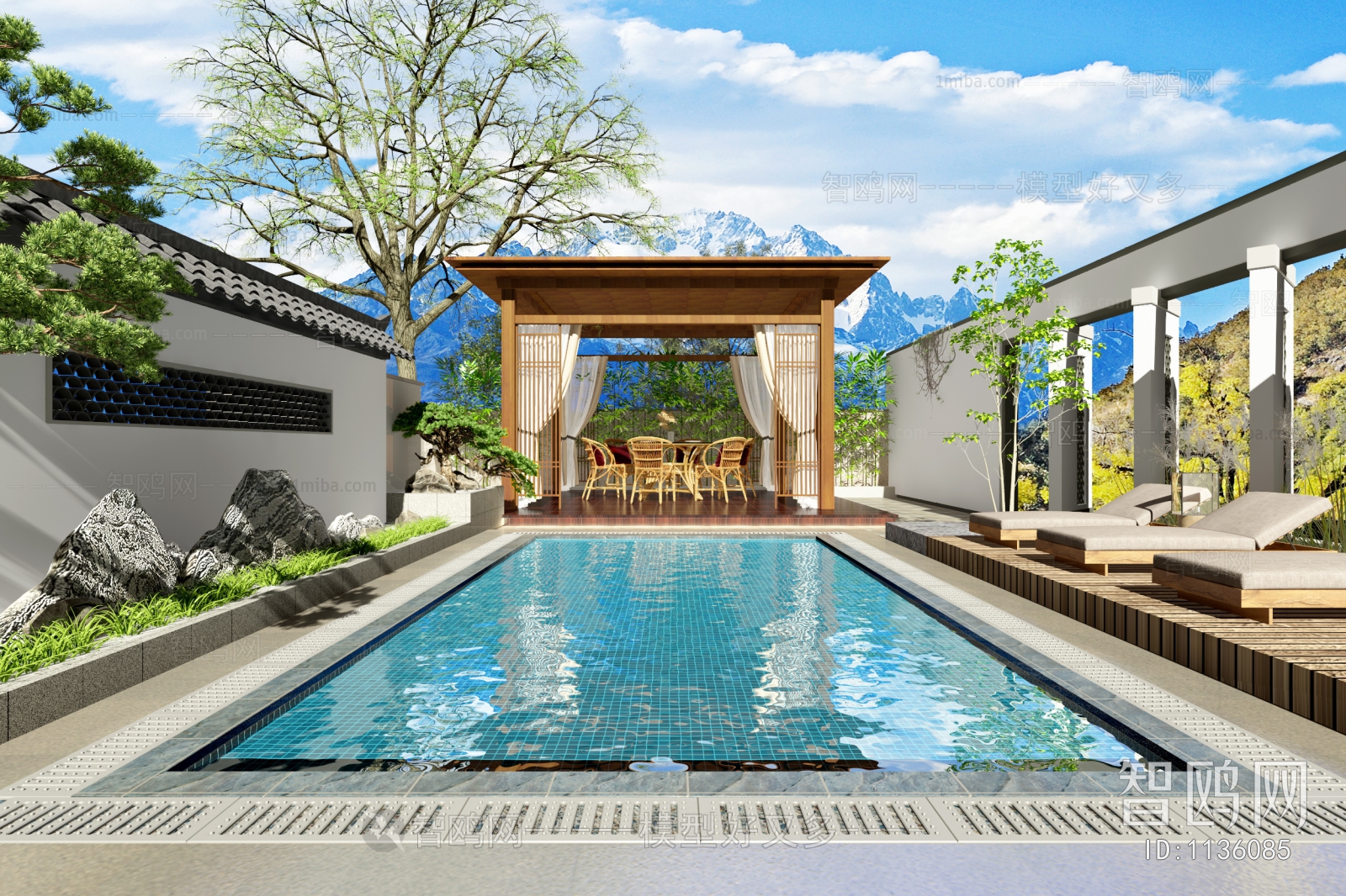 New Chinese Style Courtyard/landscape