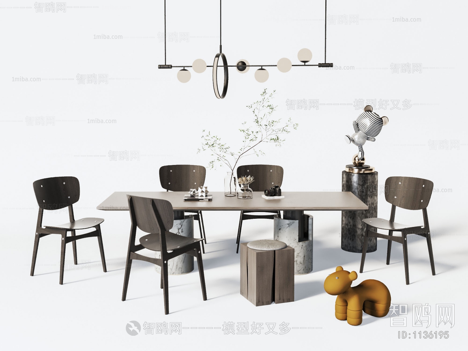 Wabi-sabi Style Dining Table And Chairs