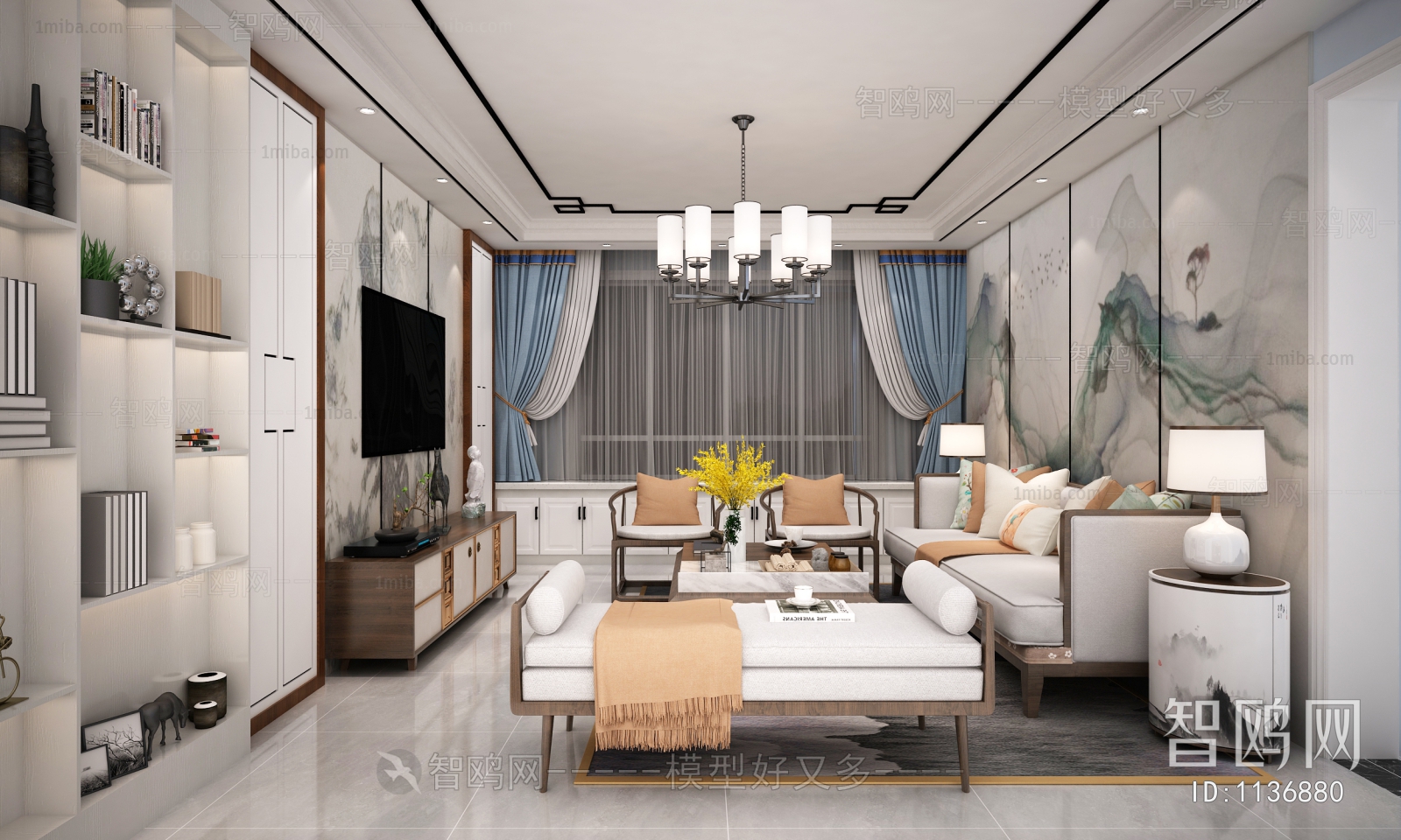 New Chinese Style A Living Room