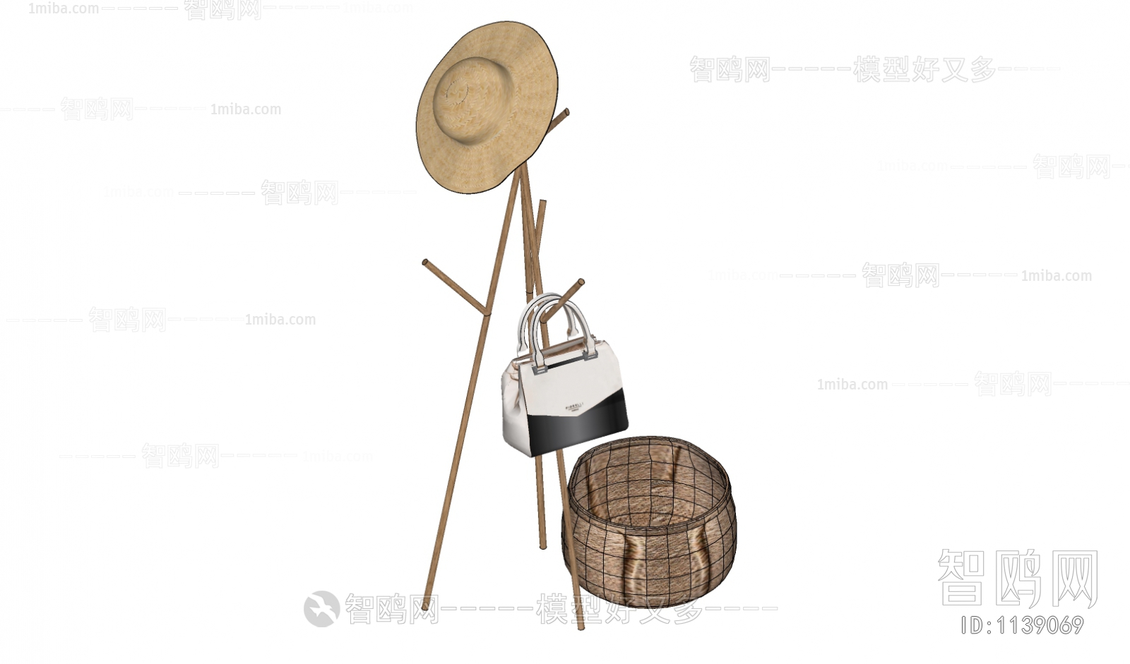 现代编织篮子手提包草帽