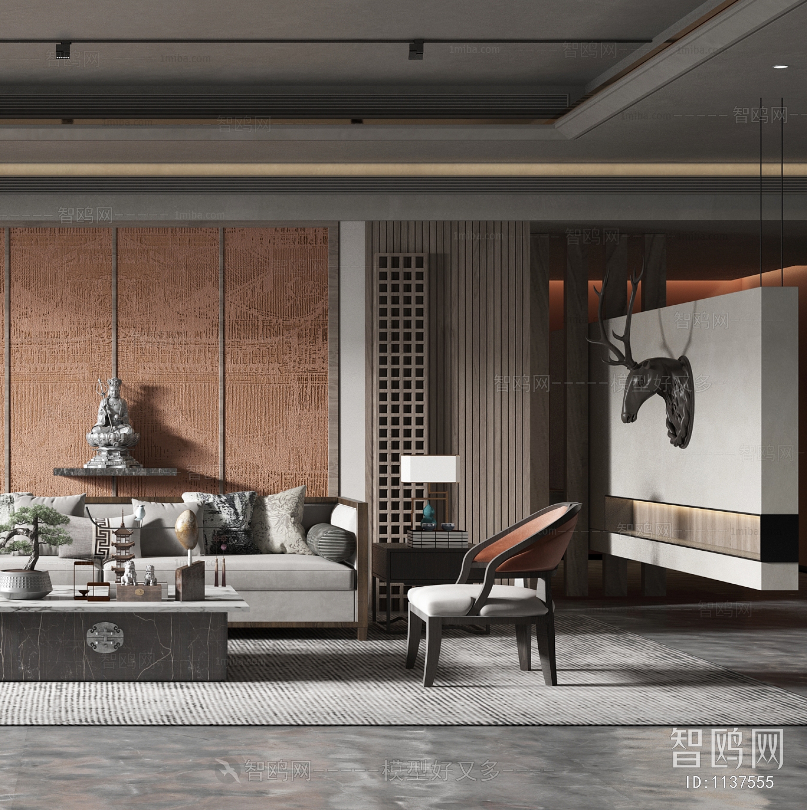 New Chinese Style A Living Room