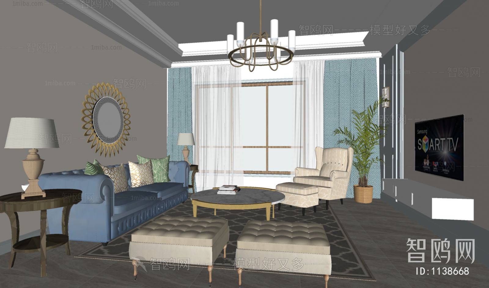 Simple European Style A Living Room