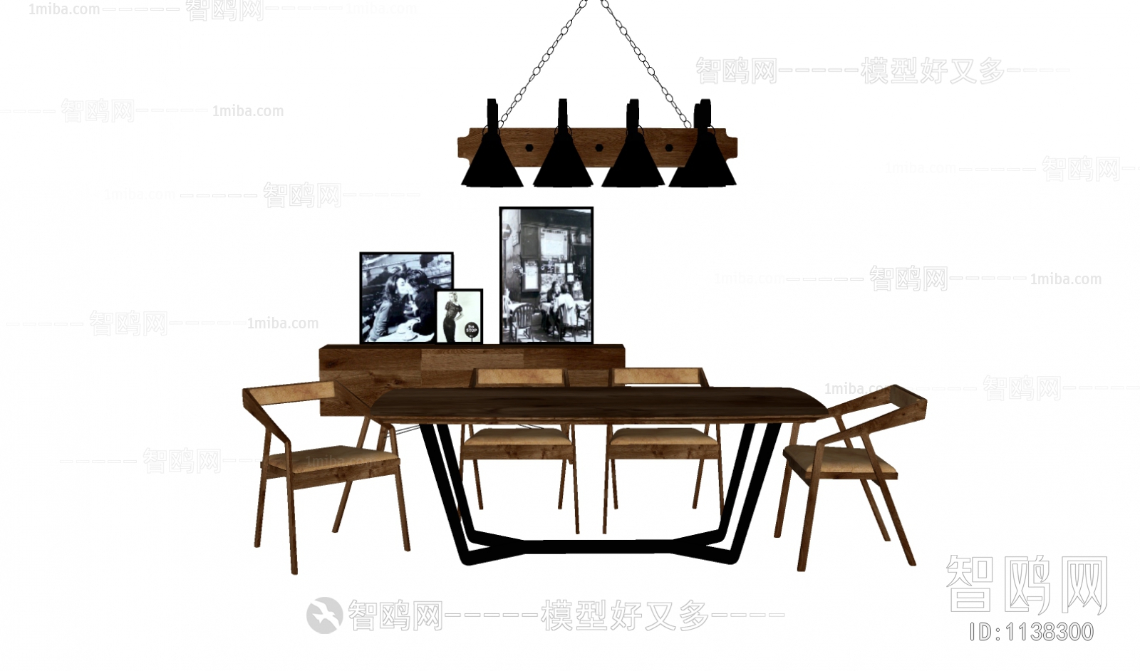 Industrial Style Dining Table And Chairs