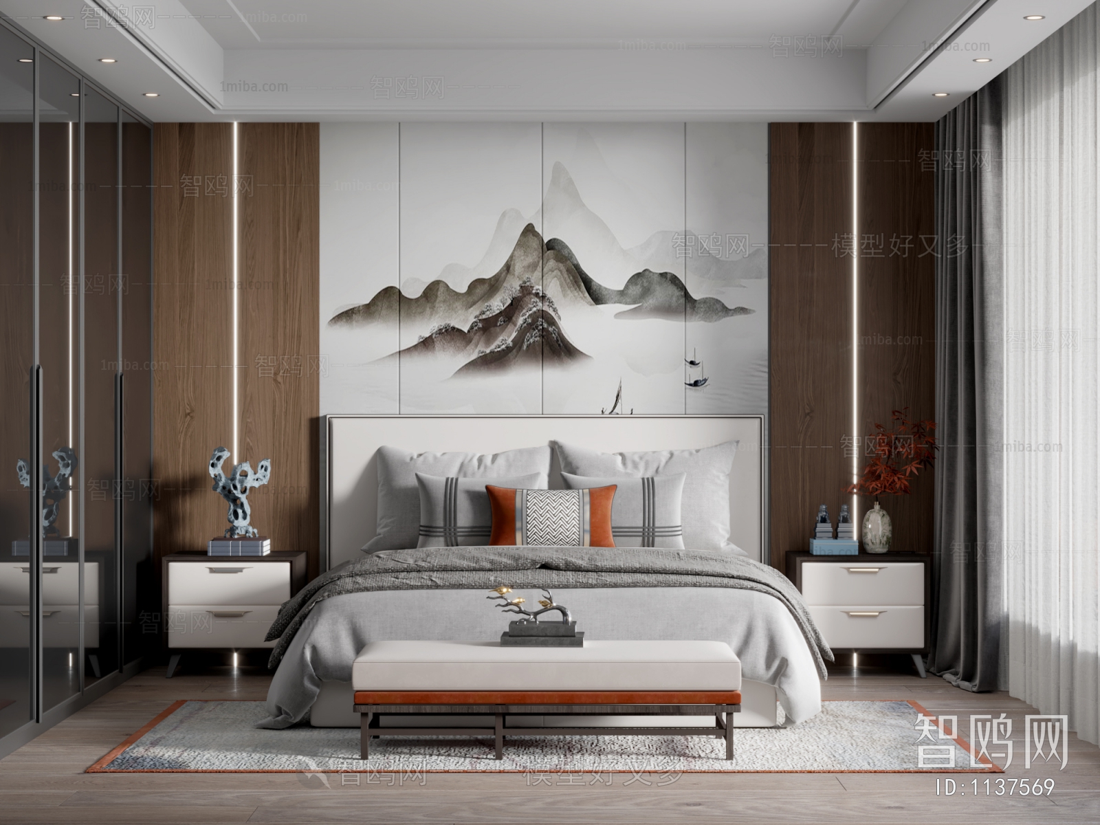 New Chinese Style Bedroom