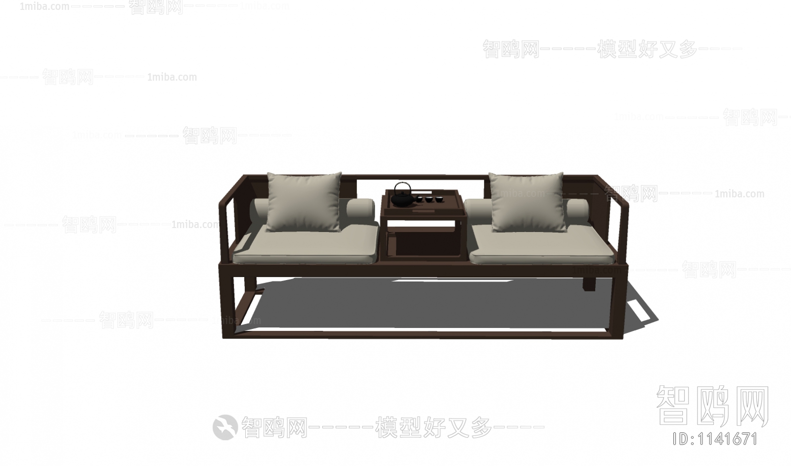 中式双人座沙发