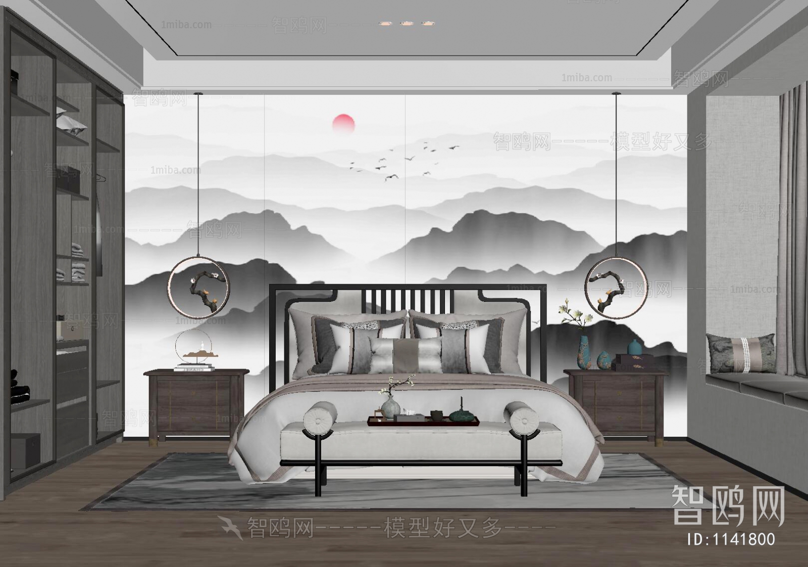 New Chinese Style Bedroom