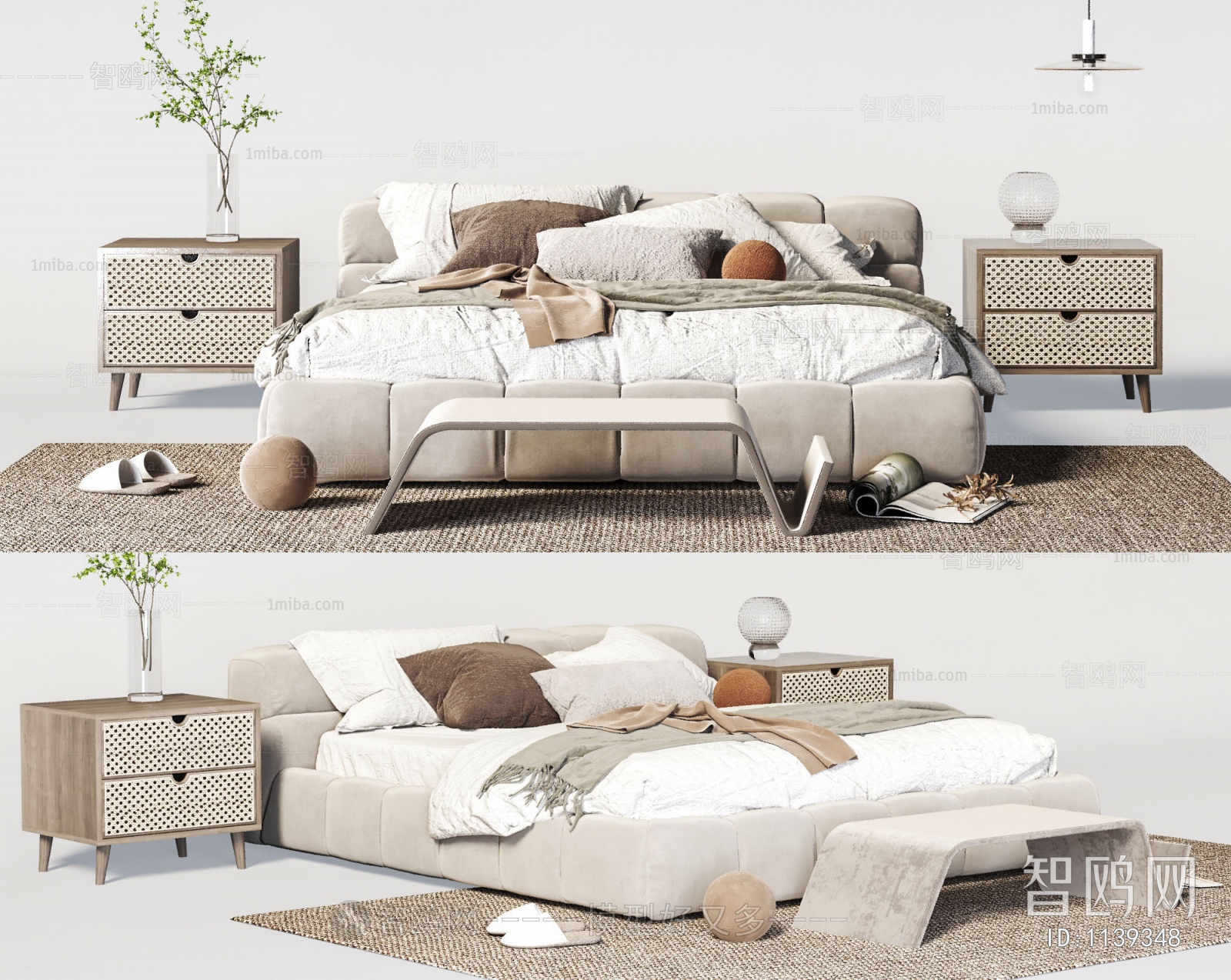 Wabi-sabi Style Double Bed