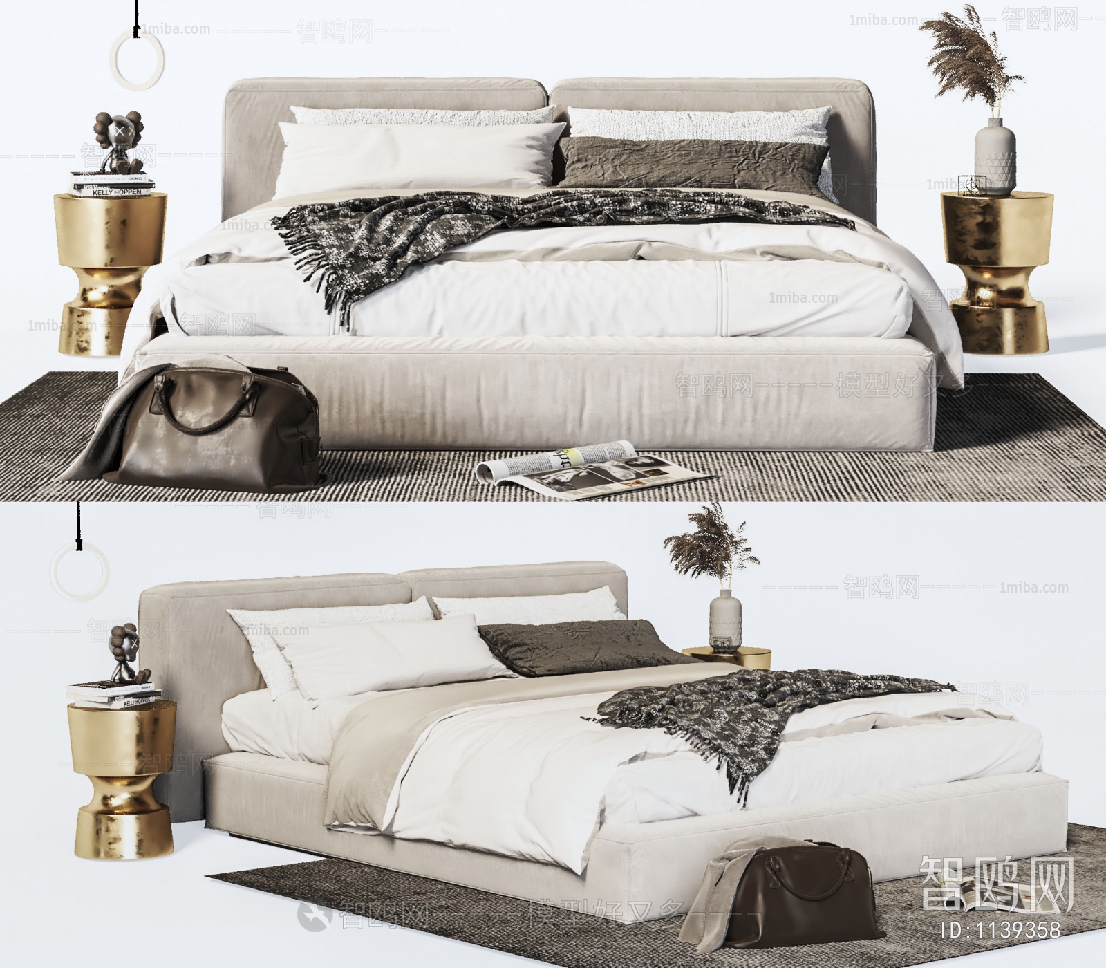 Wabi-sabi Style Double Bed