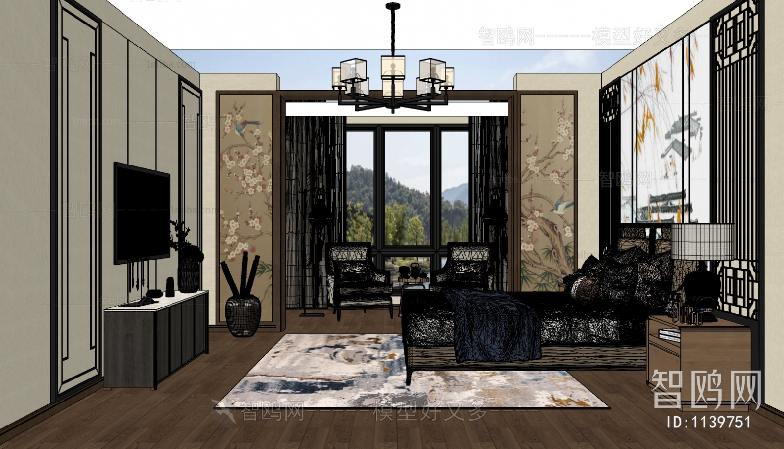 New Chinese Style Bedroom