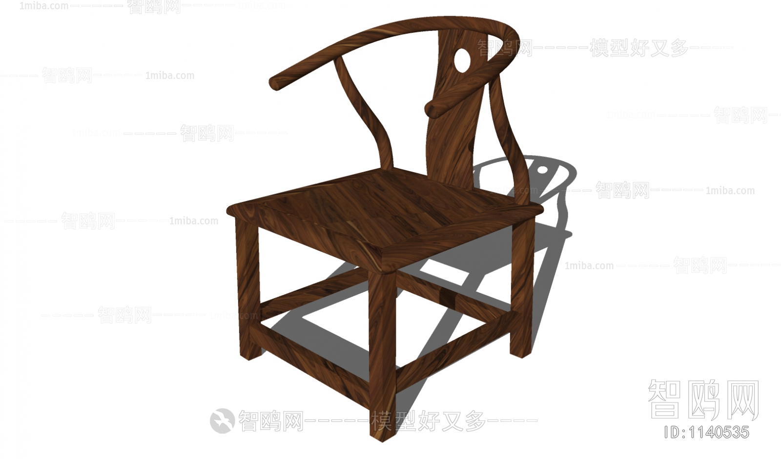 中式实木单椅
