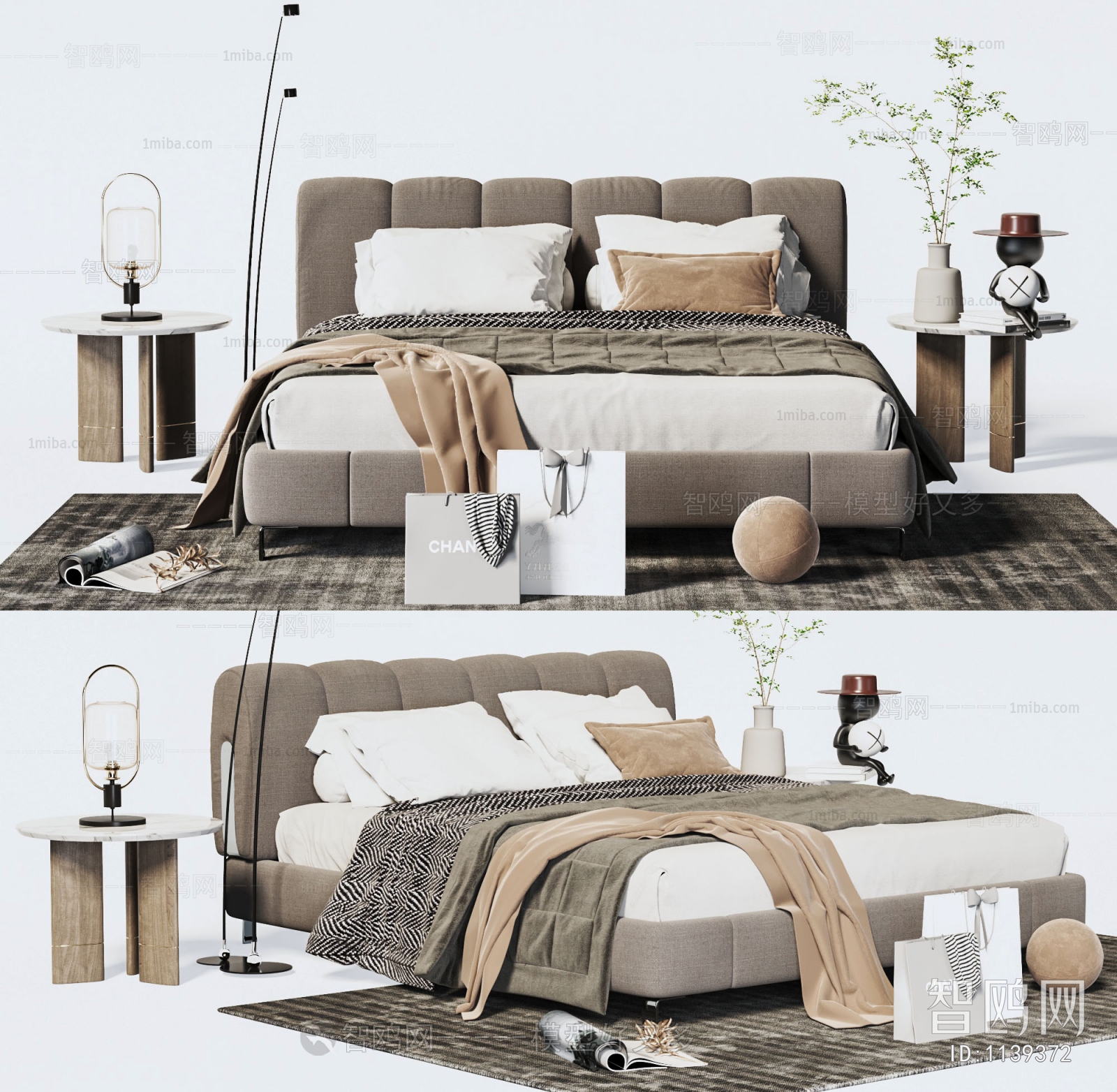 Wabi-sabi Style Double Bed