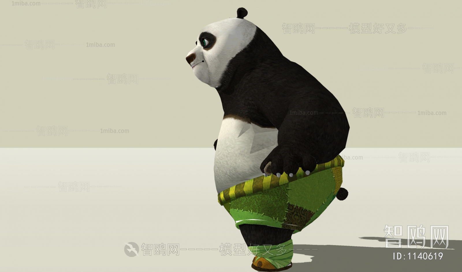 现代功夫熊猫雕塑