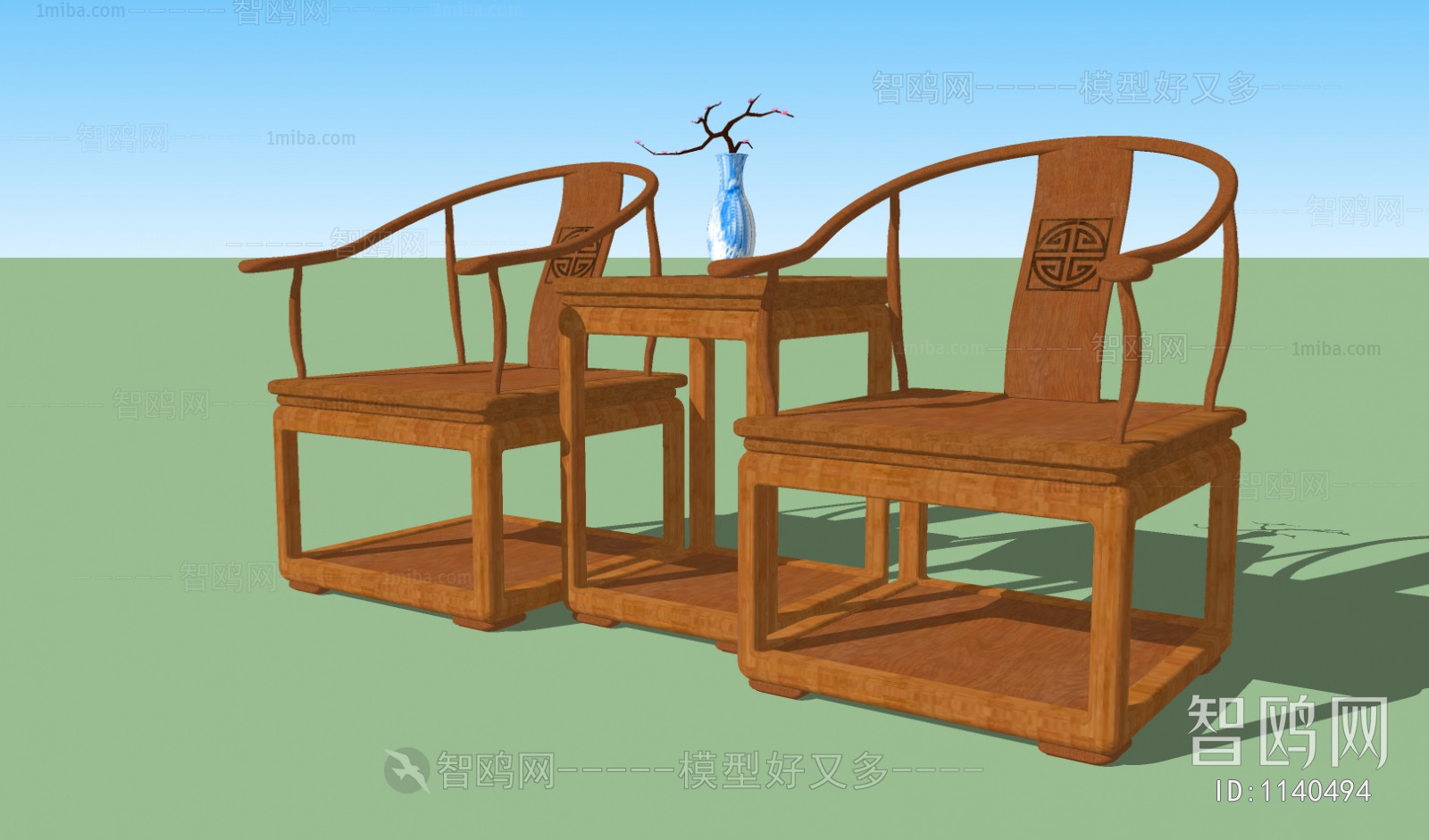 中式实木圈椅组合