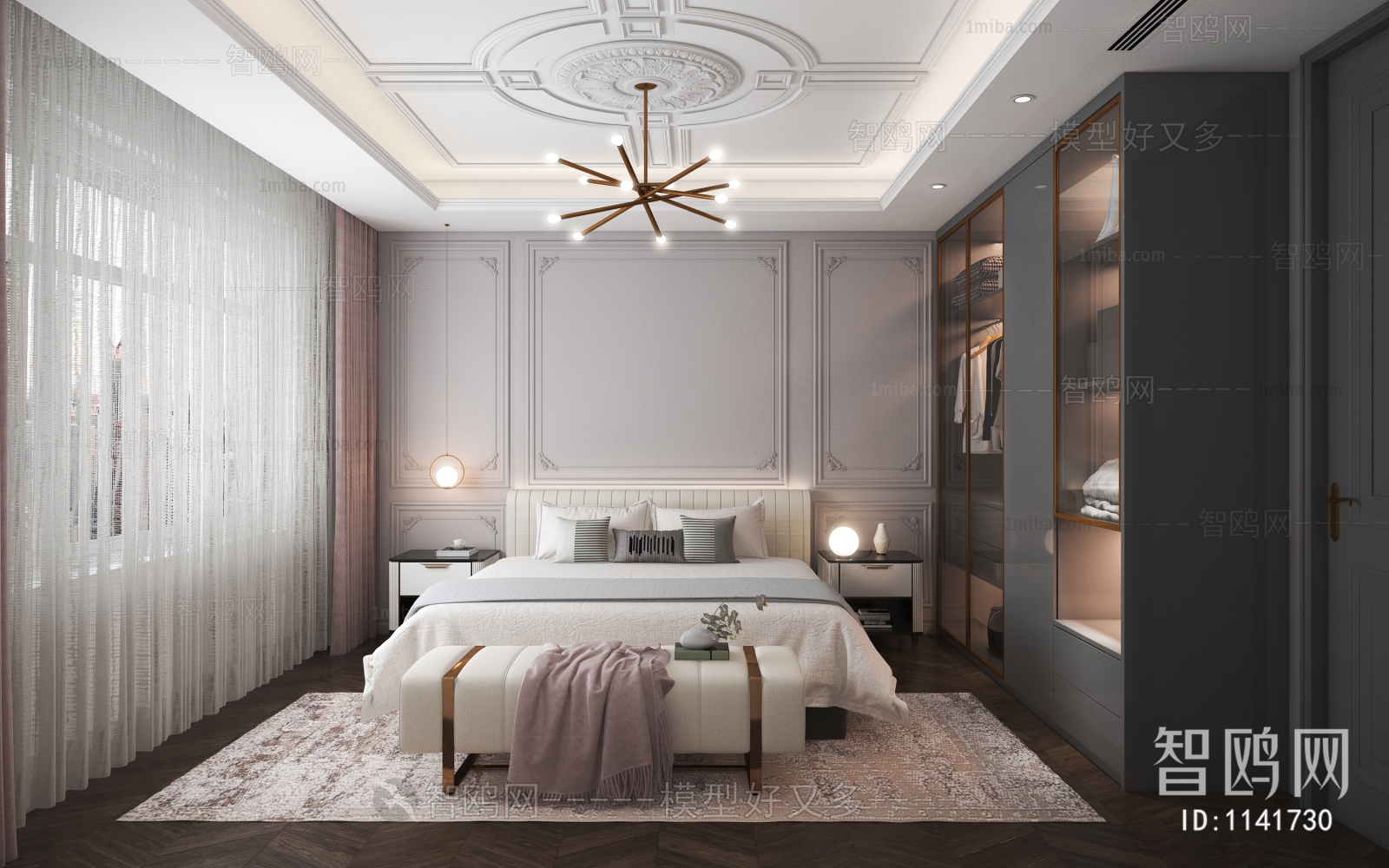 Simple European Style Bedroom