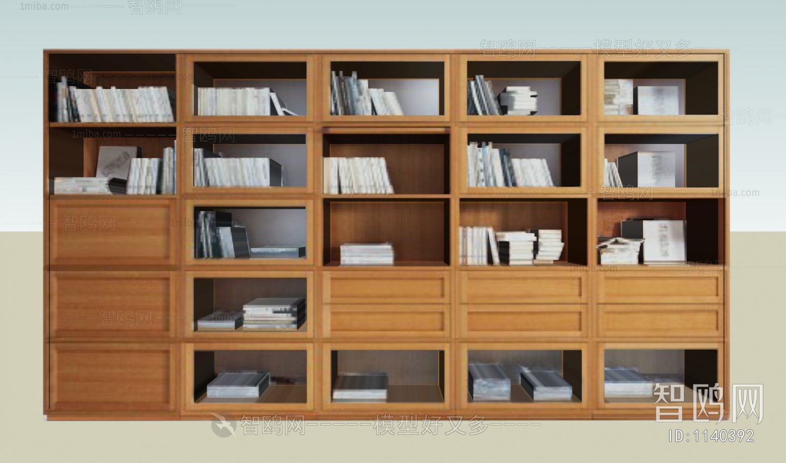 现代简约木书柜