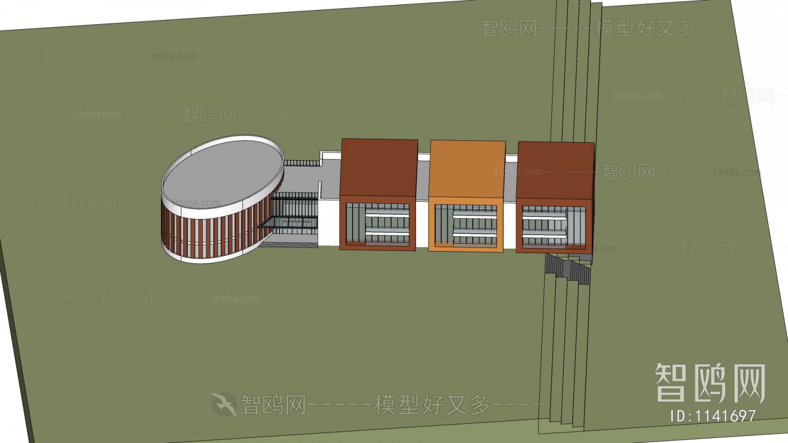 Modern Architectural Bird's-eye View Planning