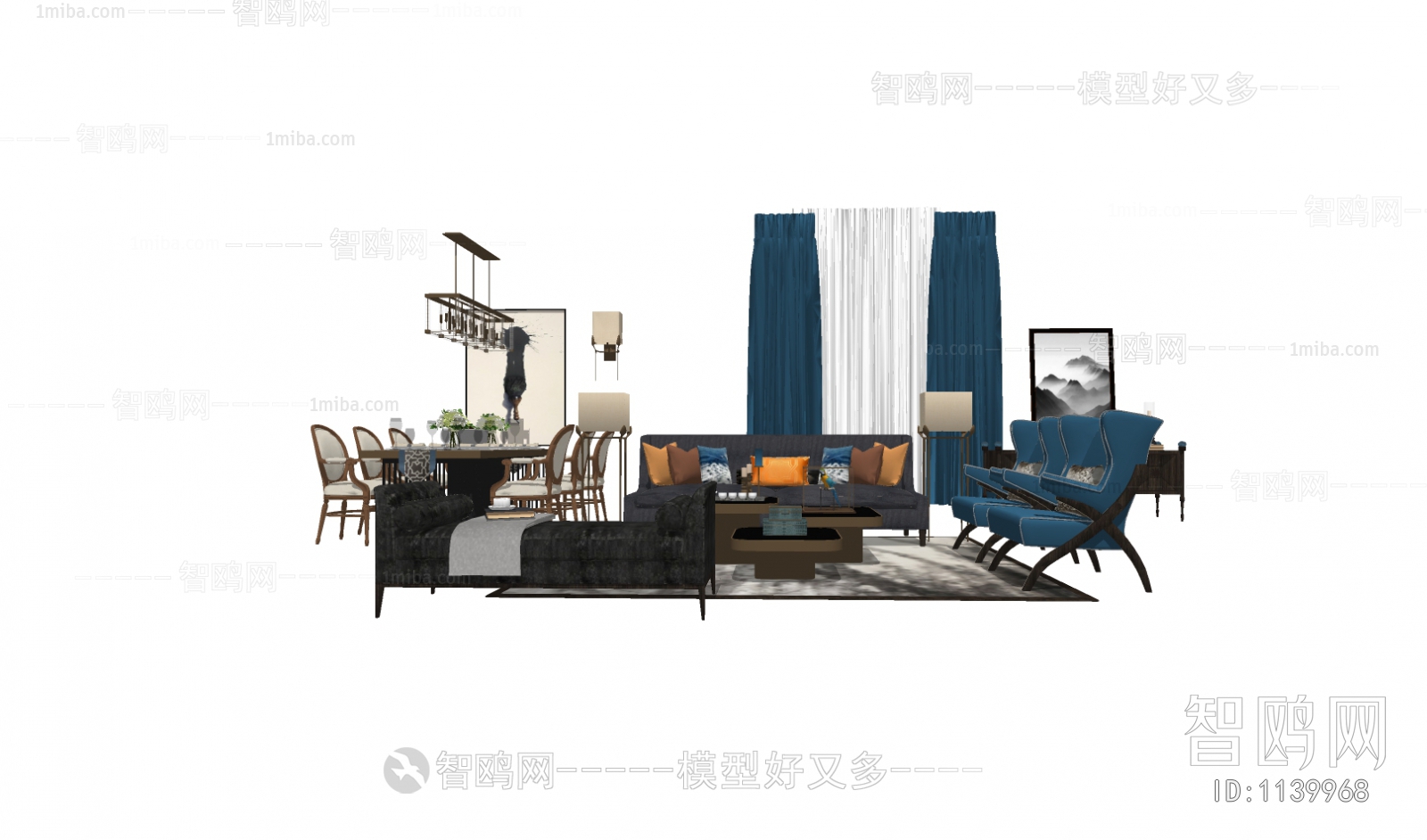 New Chinese Style A Living Room