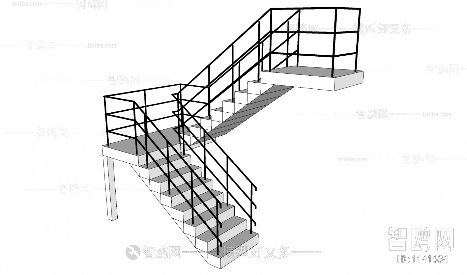 现代楼梯3D模型下载