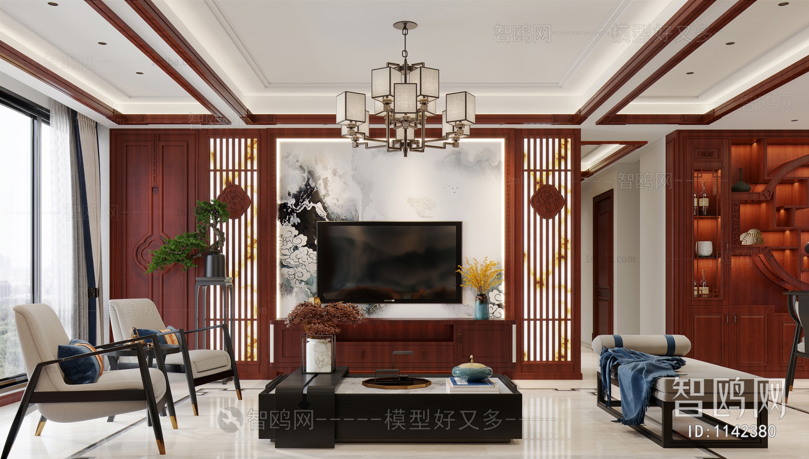 New Chinese Style A Living Room