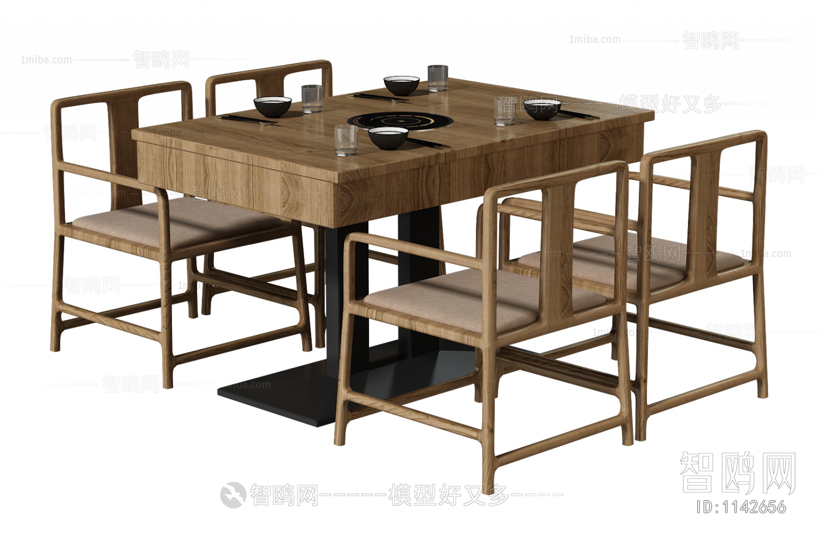 中式火锅店餐桌椅