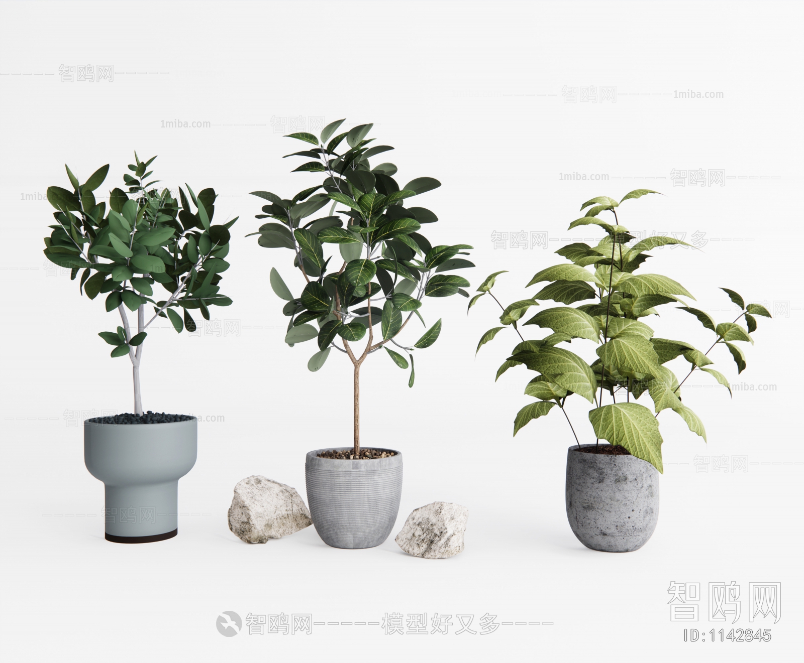 现代落地绿植盆栽组合