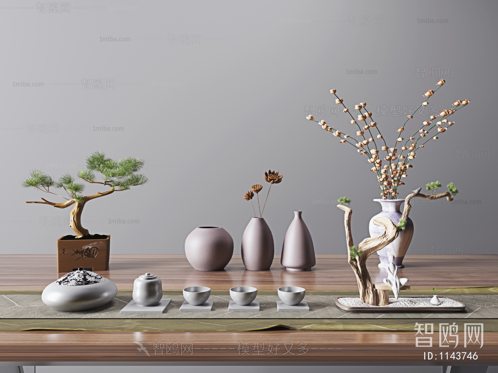 新中式茶具摆件组合