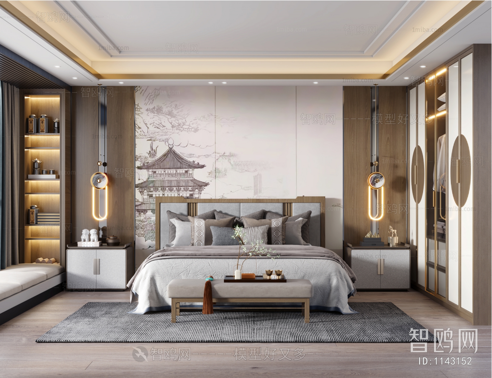 New Chinese Style Bedroom