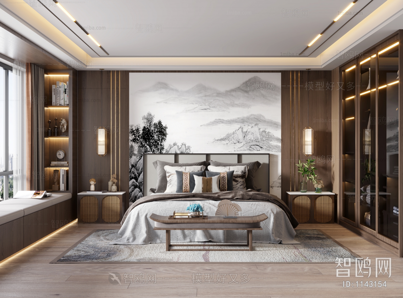 New Chinese Style Bedroom