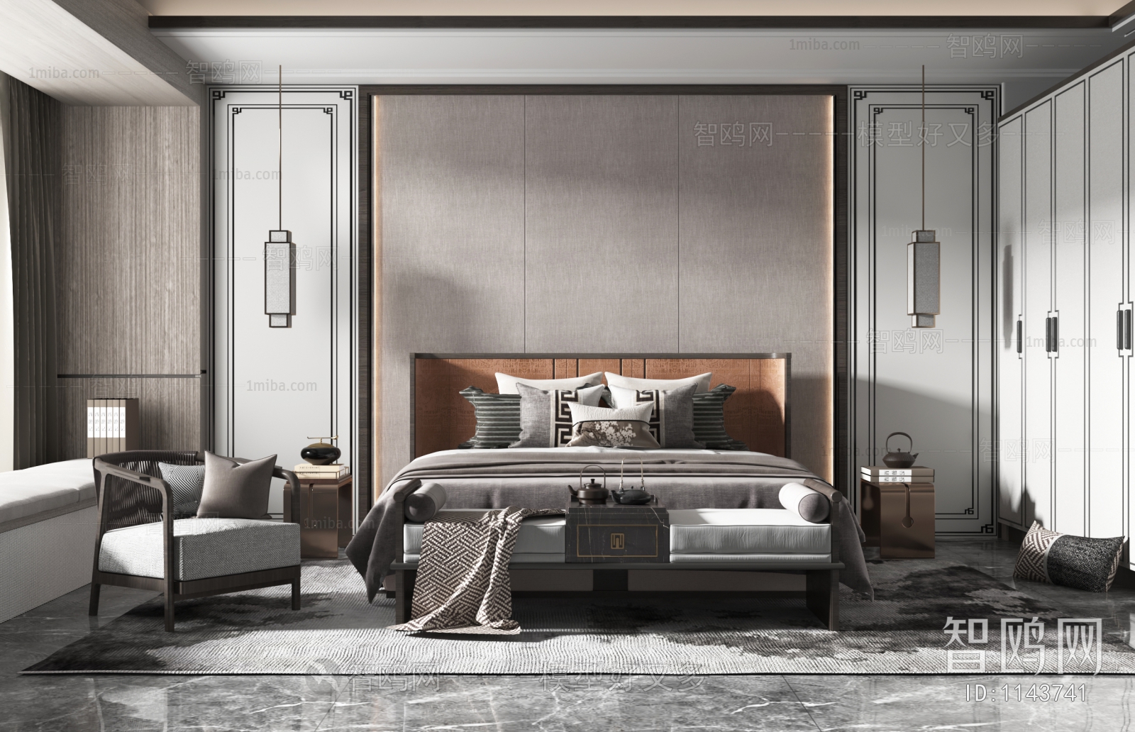 New Chinese Style Bedroom