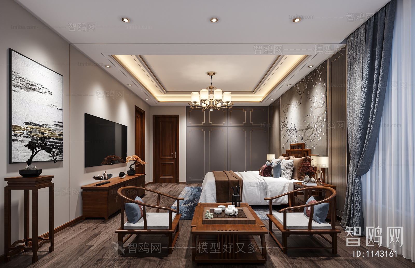 New Chinese Style Bedroom