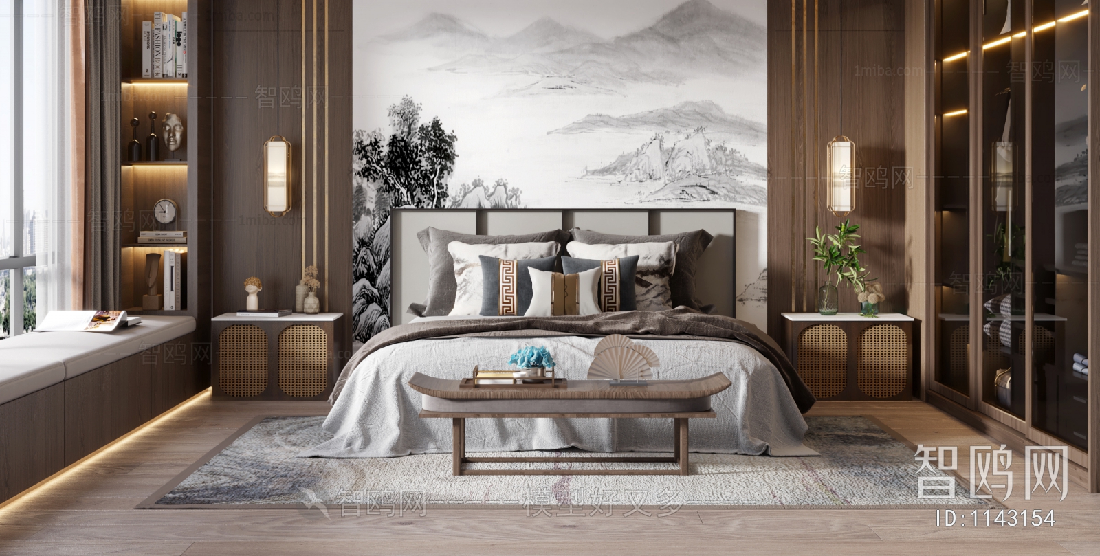 New Chinese Style Bedroom