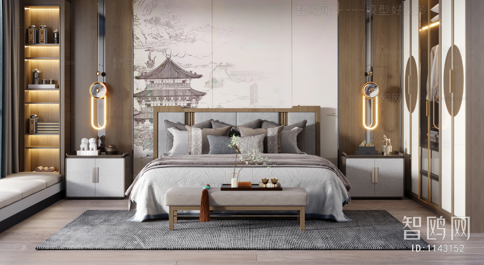 New Chinese Style Bedroom