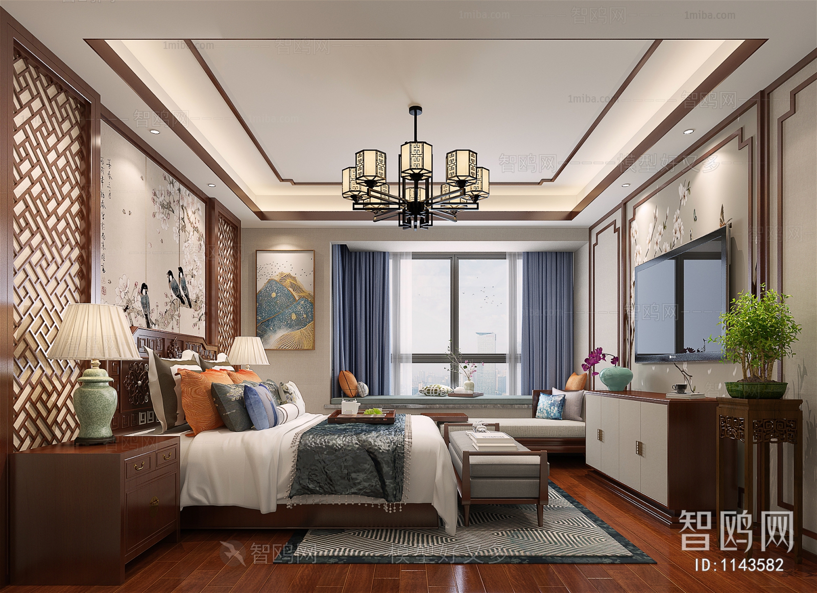 New Chinese Style Bedroom