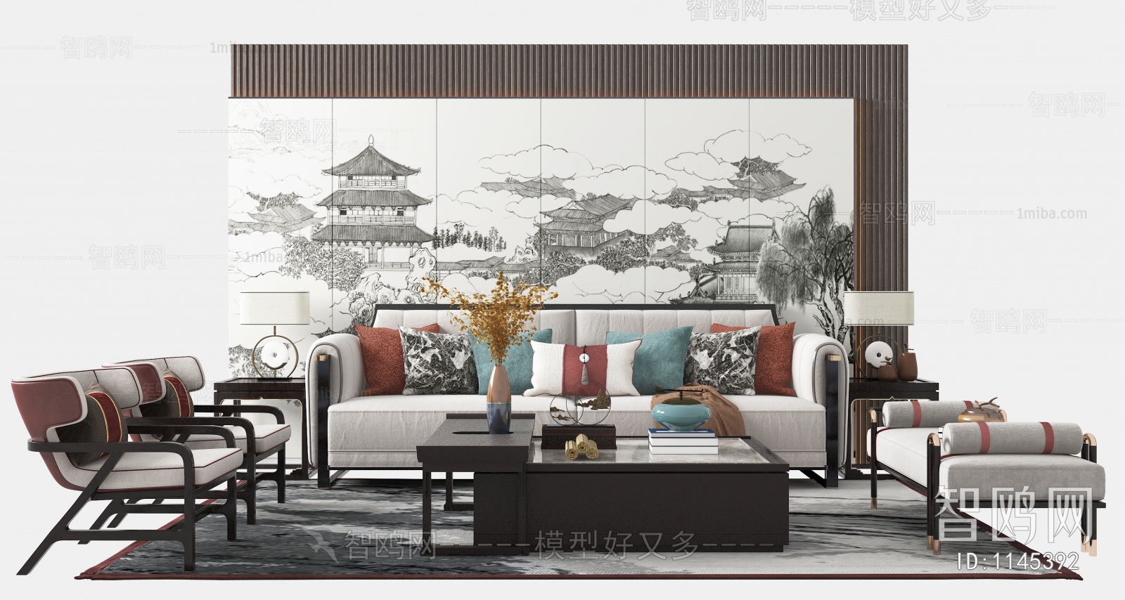 New Chinese Style Sofa Combination