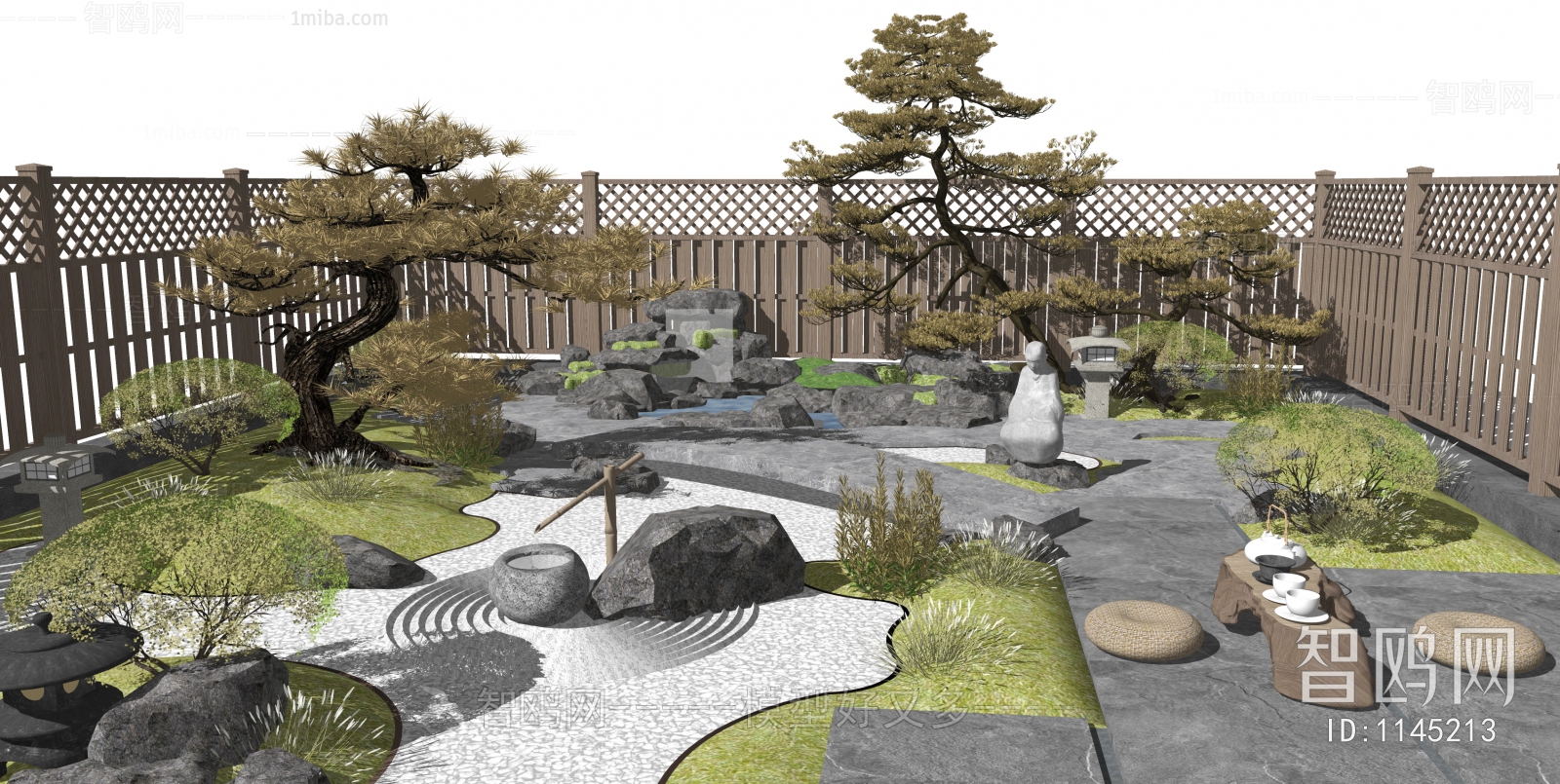 日式枯山水庭院花园