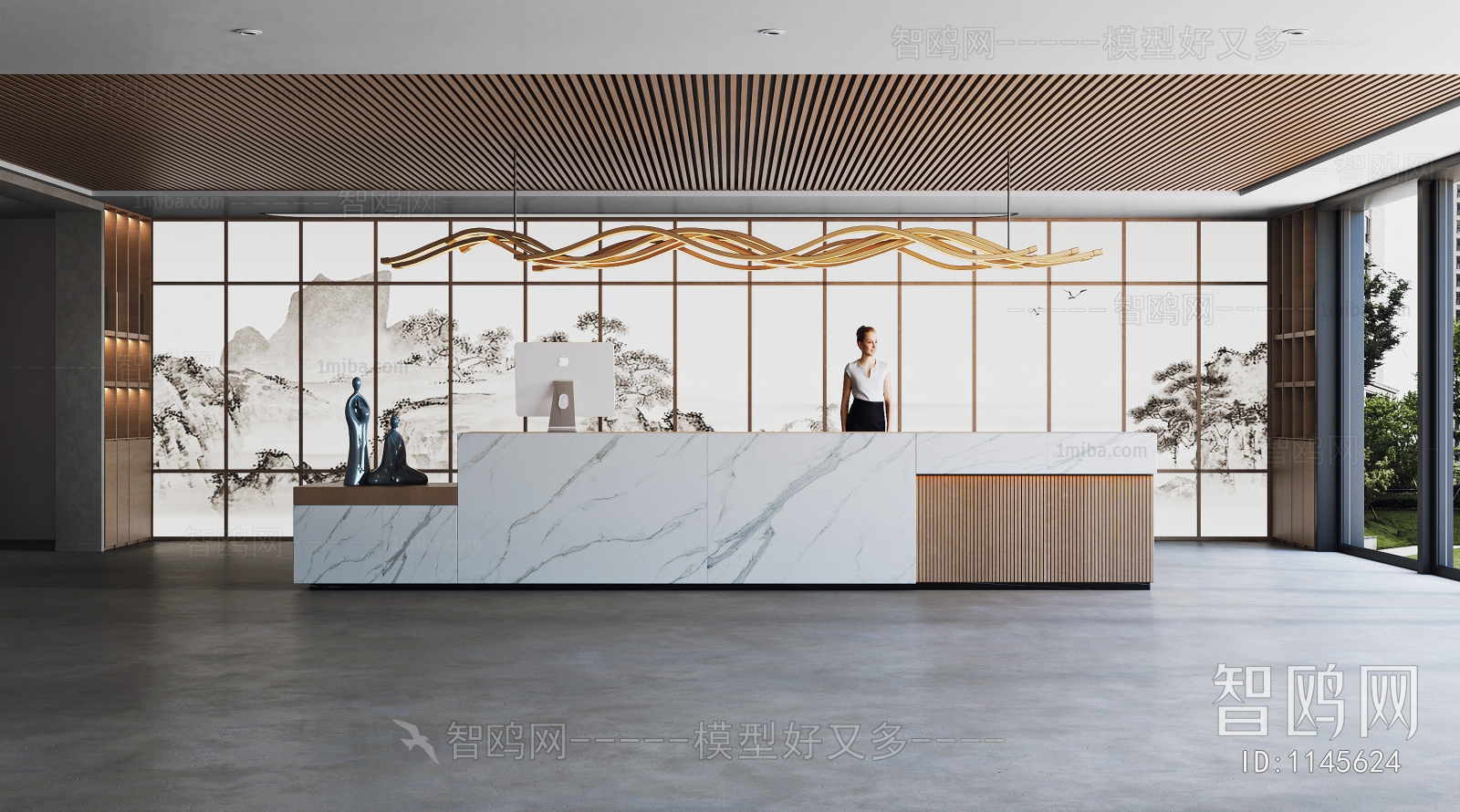 Modern Office Reception Desk