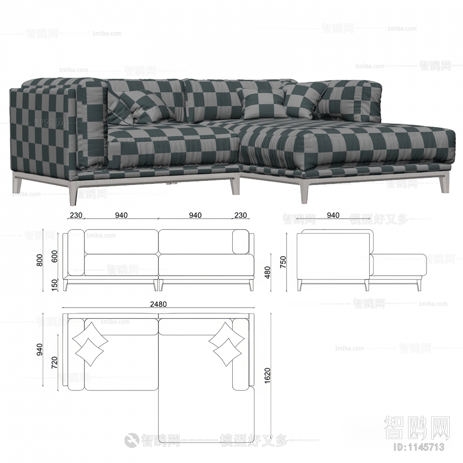 Modern Multi Person Sofa