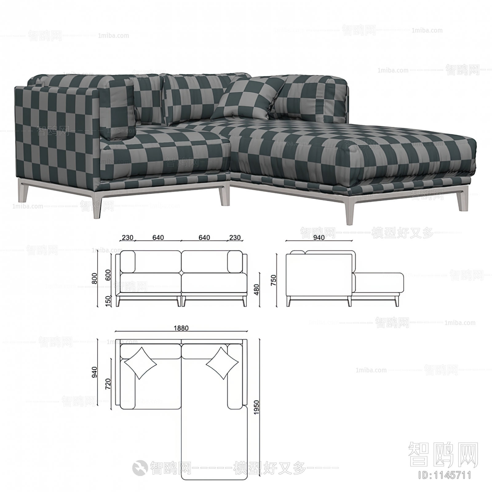 Modern Multi Person Sofa