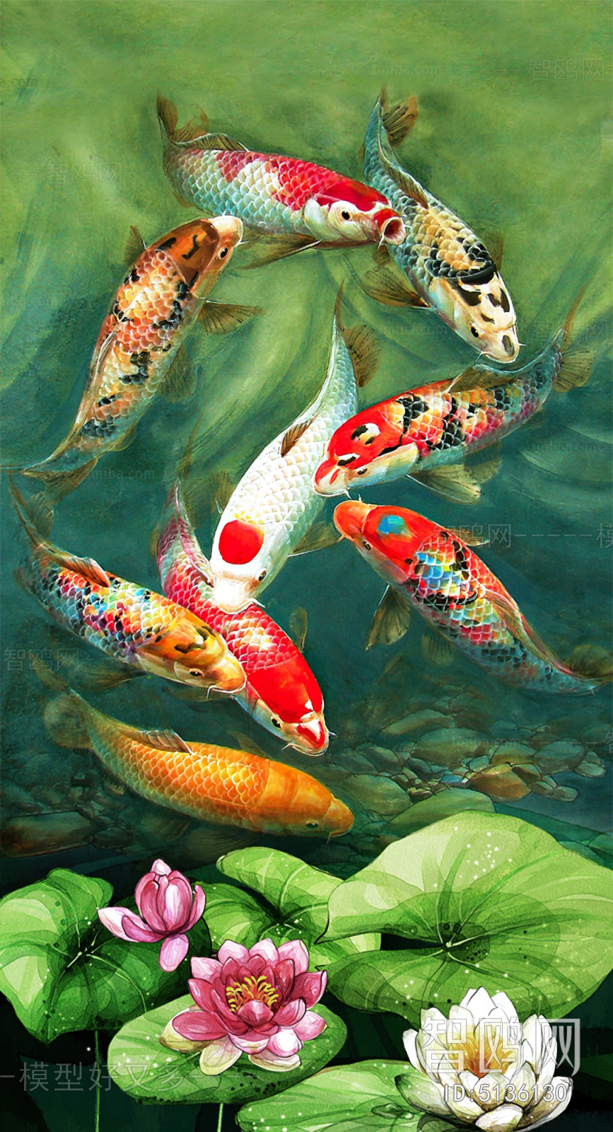 新中式鲤鱼装饰画