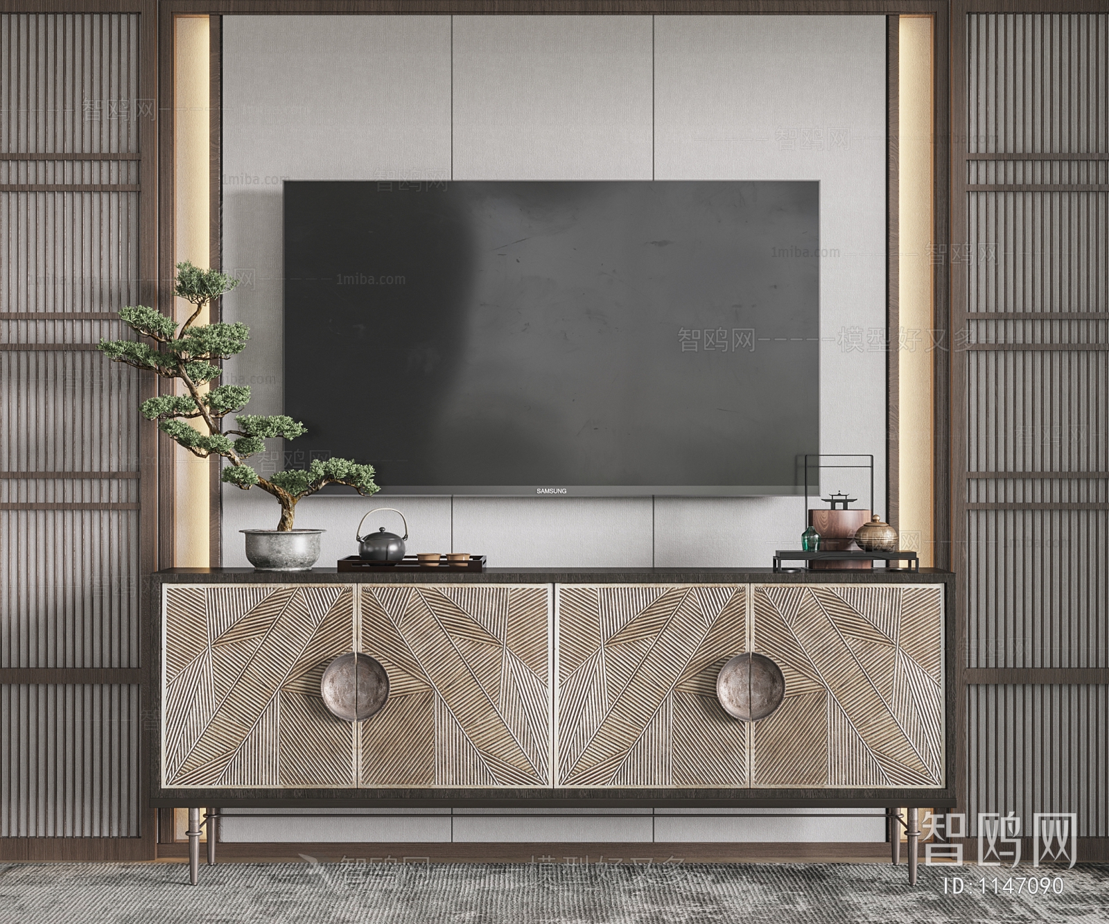 New Chinese Style TV Cabinet