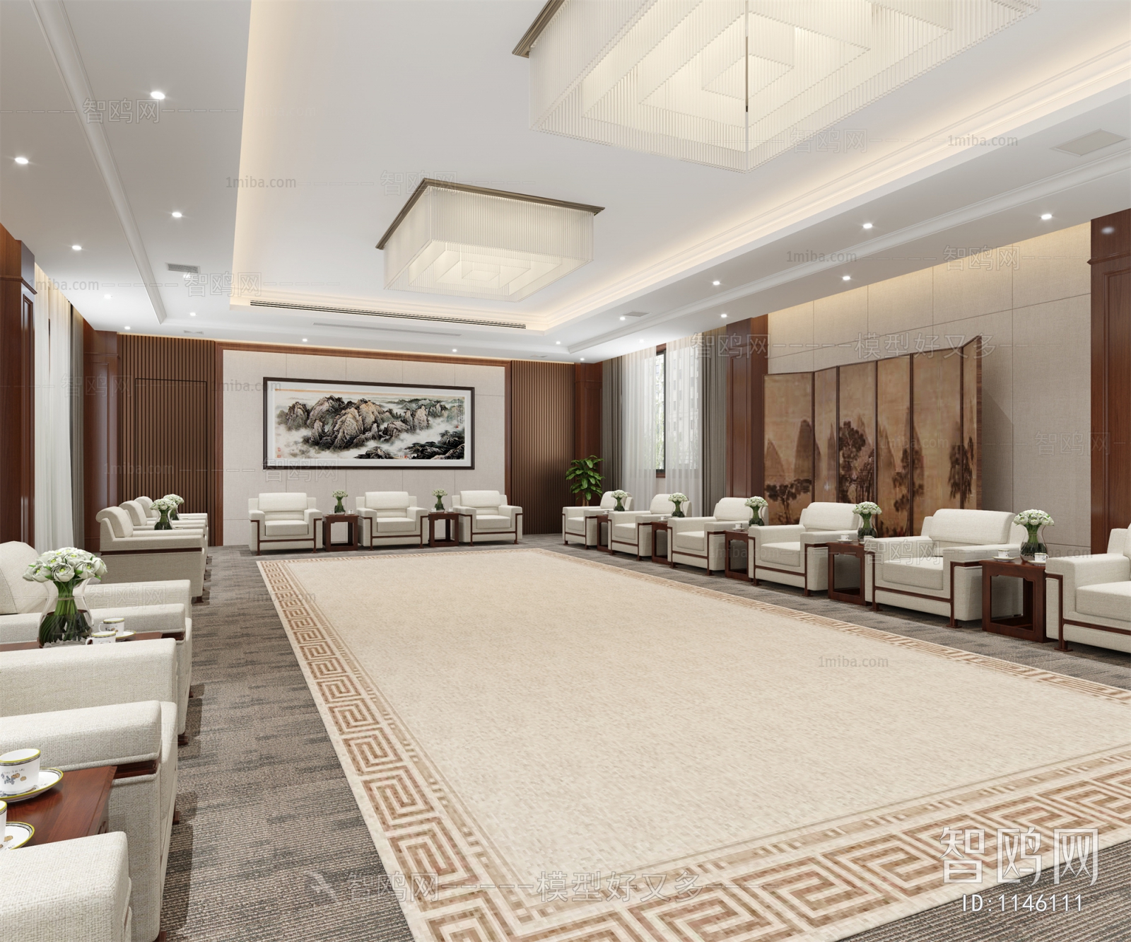 New Chinese Style Office Living Room