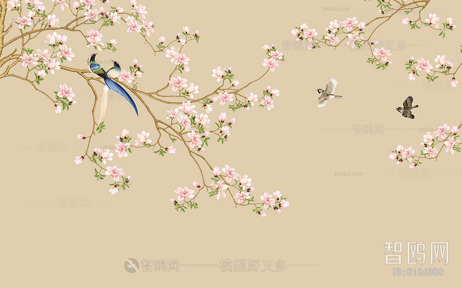 新中式花鸟壁纸