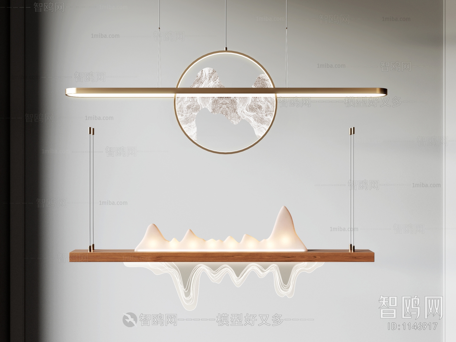 New Chinese Style Long Chandelier