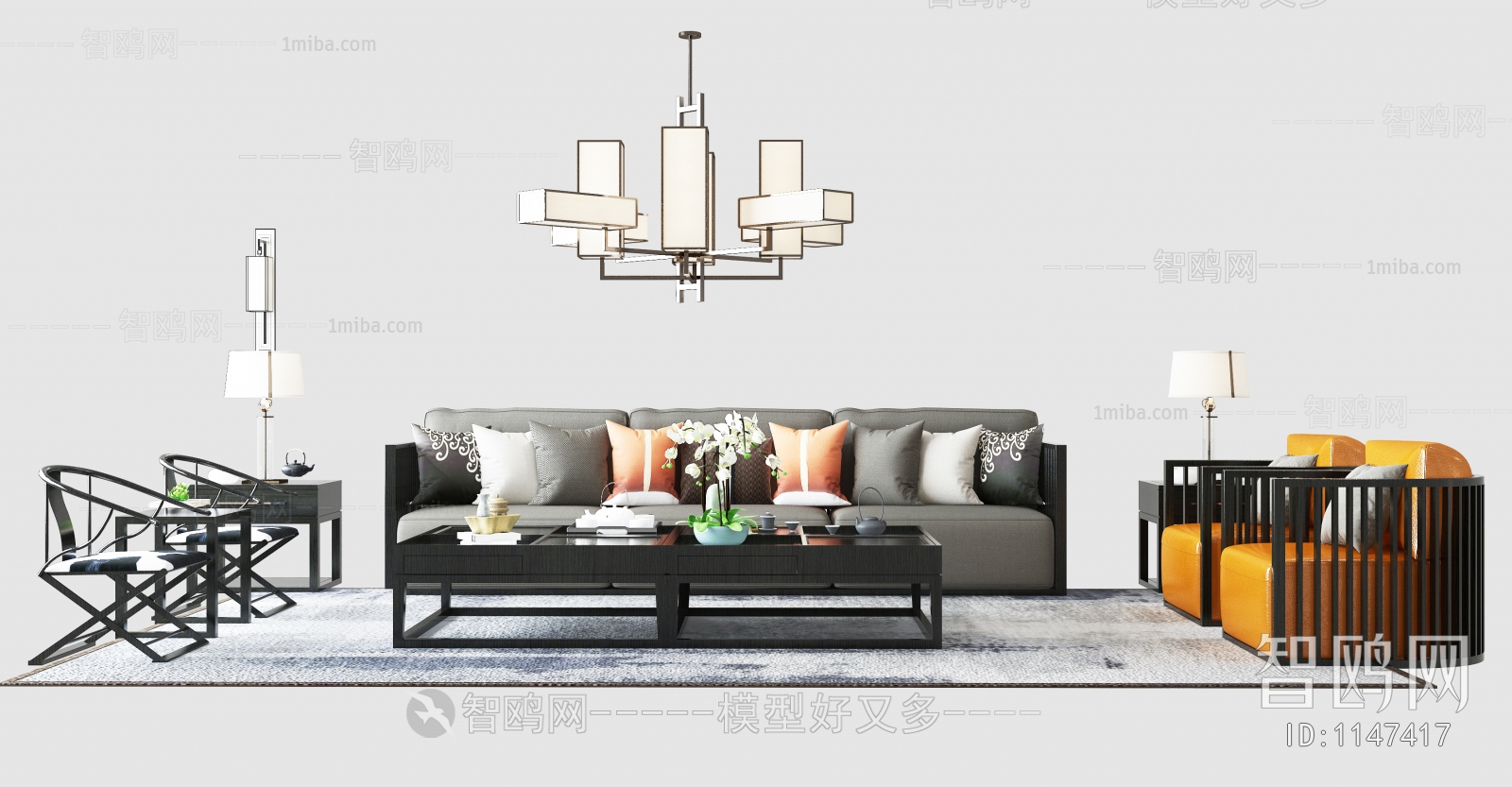 New Chinese Style Sofa Combination