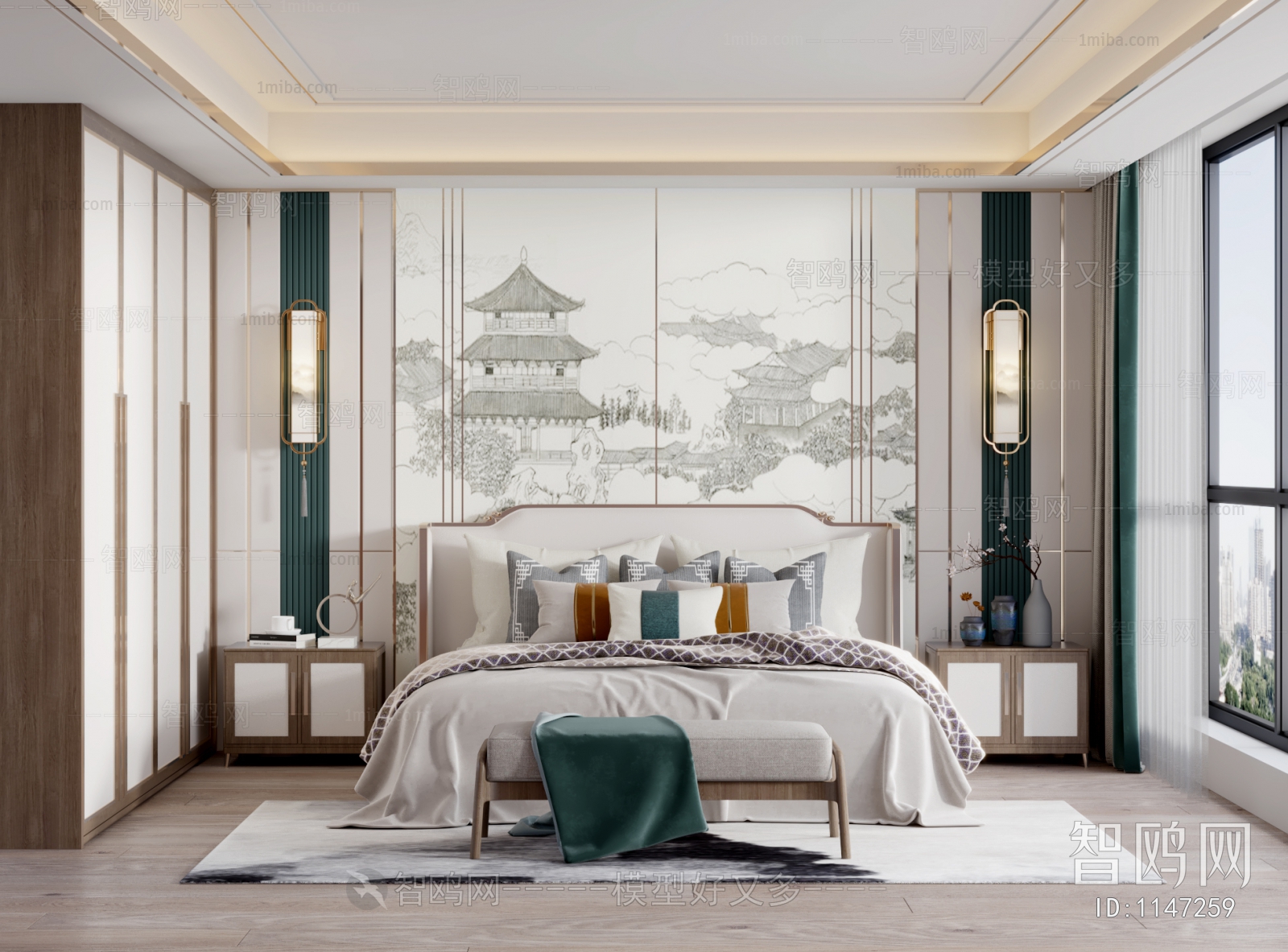 New Chinese Style Bedroom