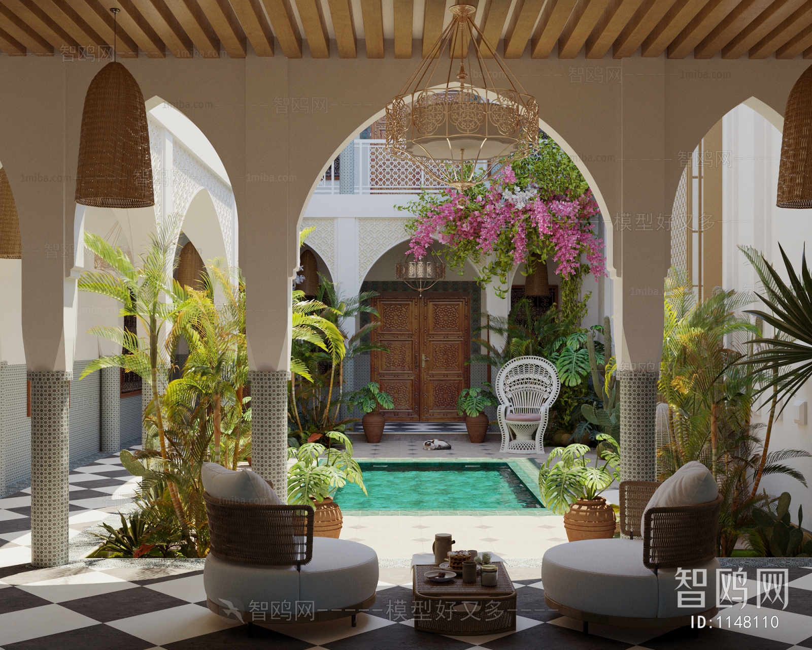 Southeast Asian Style Courtyard/landscape