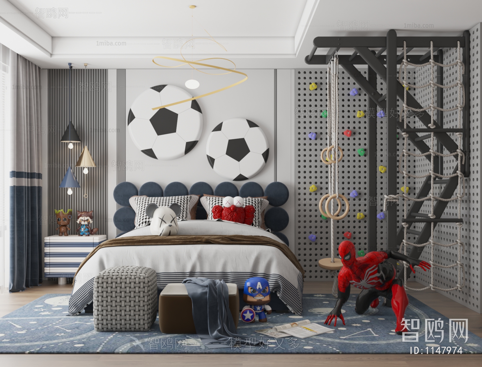 Modern Boy's Room And Son's Room