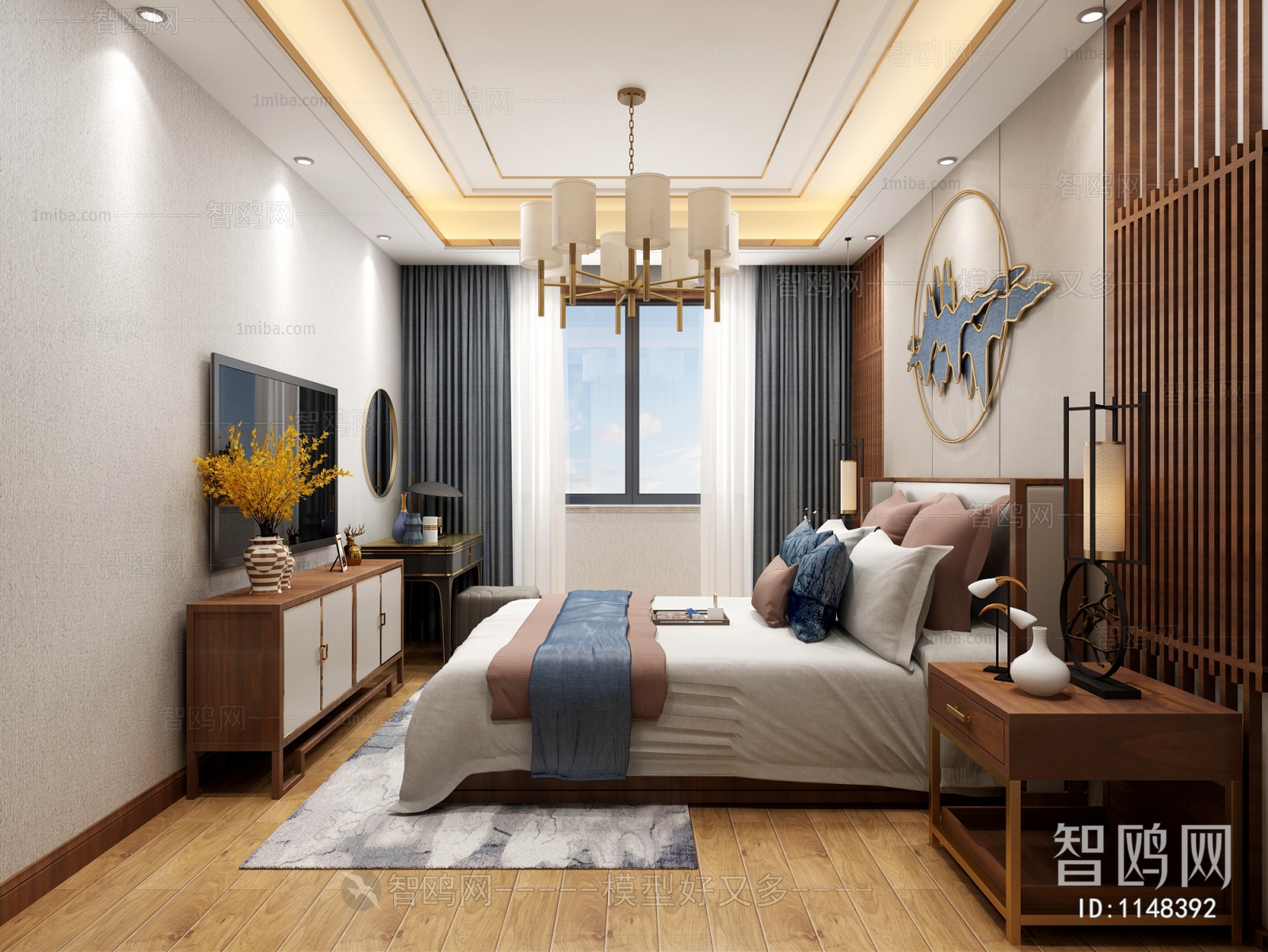 New Chinese Style Bedroom